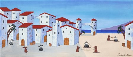 DA NORCIA PAOLO (n. 1953) Marina. 1997. Acrilici su tavola. Cm 80,00 x 35,00....