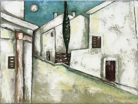 LANDI BRUNO (n. 1941) Paesaggi laziale. 2008. Olio su tela . Cm 40,00 x 30,00...