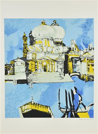 Remo Brindisi VENEZIA. CHIESA DELLA SALUTE litografia su carta, cm 70x50; es....