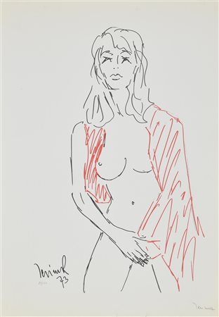 Harry Jelinek NUDO FEMMINILE litografia su carta, cm 68x48; es. 87/100 firma...