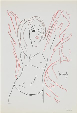 Harry Jelinek FIGURA FEMMINILE litografia su carta, cm 68x48; es. 87/100...