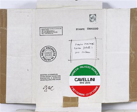 CAVELLINI GUGLIELMO ACHILLE (1914 - 1990) Arte postale. Tecnica mista su...