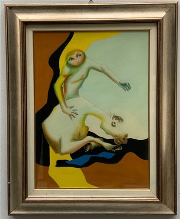 Ernesto Tavernari "Il sole scalda ancora" 1974
tecnica mista su tela
cm 70x50
fi