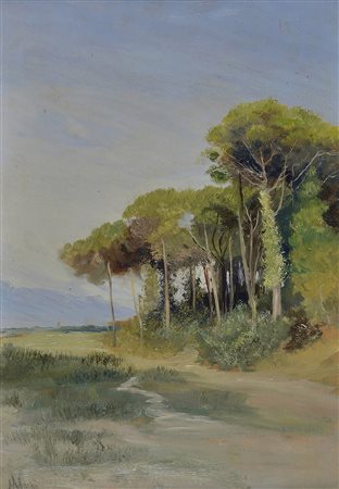 Henry Markò (1855-1921) Paesaggio nei dintorni di Pisa