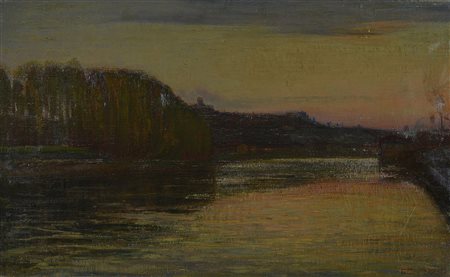 Giulio Cesare Vinzio (1881-1940) Arno al tramonto