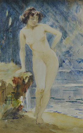 Pompeo Massani (1850-1920) Nudo di donna