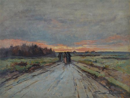 Gino Romiti (1881-1967) Lungo la strada al tramonto