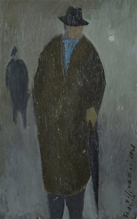 Franco Villoresi (1920-1975) Uomo con ombrello 1948