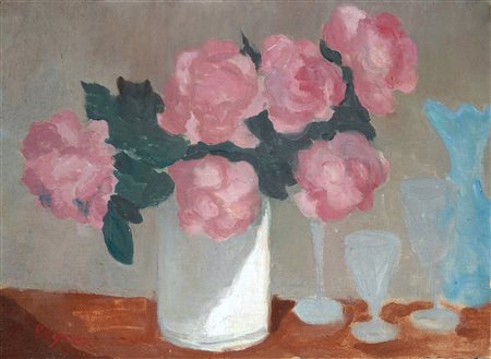 Guido Peyron (1898-1960) Natura morta con vaso di fiori