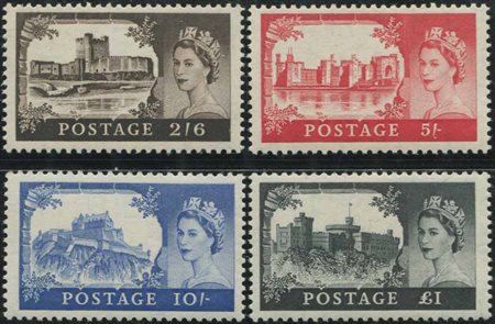 1955, Great Britain, Castles, DLR printing, 