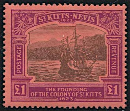 1923, St. Kitts-Nevis, Tercentenary of Colony, 