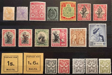 1863/1984, Malta, avanzata raccolta con buone serie, 