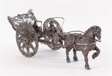 Spagna (probabilmente), fine XIX secolo - inizio XX secolo. Scultura carrozza...