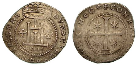GENOVA. Dogi biennali, 1528-1797., Quarto di scudo 1614.