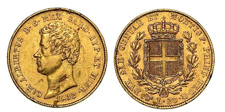 REGNO DI SARDEGNA. Carlo Alberto di Savoia, 1831-1849., 20 lire 1832, zecca di Torino.