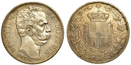 REGNO D'ITALIA. Umberto I di Savoia, 1878-1900., 5 Lire 1879.