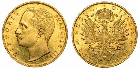 REGNO D'ITALIA. Vittorio Emanuele III di Savoia, 1900-1946., 100 Lire 1903. Aquila.