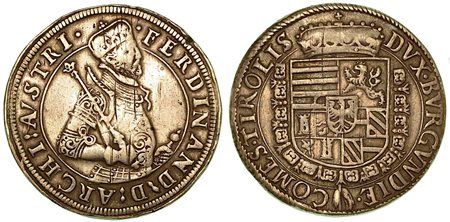 AUSTRIA. Ferdinand, 1564-1595., Thaler s.d., zecca di Hall.