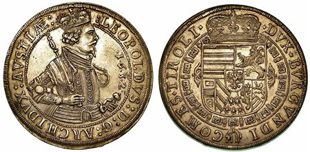 AUSTRIA. Leopold V, 1619-1632., Thaler 1632, zecca di Hall.