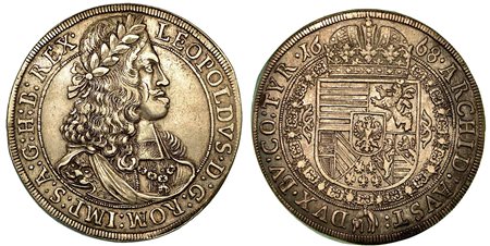 AUSTRIA. Leopold I, 1657-1705., Thaler 1668.