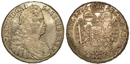 AUSTRIA. Karl VI, 1711 - 1740., Thaler 1736.