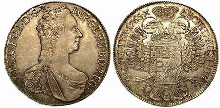 AUSTRIA. Maria Theresia, 1740-1780., Thaler 1765, zecca di Hall.