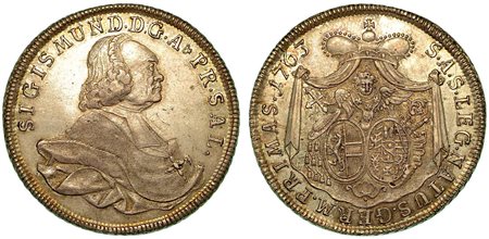 AUSTRIA - SALISBURGO. Sigismund III, 1753-1771., Thaler 1763.