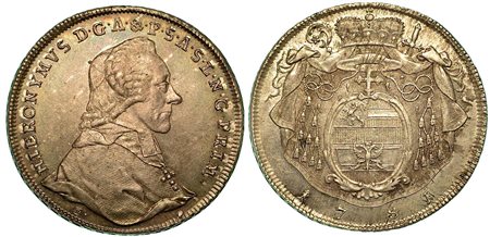 AUSTRIA - SALISBURGO. Hieronymus, 1772-1803., Thaler 1781.