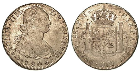 BOLIVIA. Carlos IV, 1788-1808., 8 Reales 1805, zecca di Potosì.