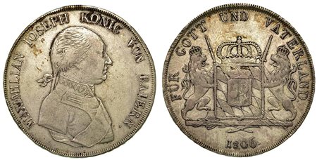 GERMANIA - BAVIERA. Maximilian I Joseph, 1806-1825., Thaler 1806.