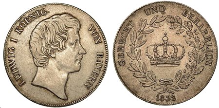 GERMANIA - BAVIERA. Ludwig I, 1825 - 1848., Thaler 1832 (tallero dell'incoronazione).