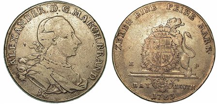 GERMANIA - BRANDEBURGO - BAYEREUTH. Christian Friedrich Karl Alexander, 1757-1791., Thaler 1783.