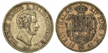 GERMANIA - BRUNSWICK - WOLFENBUTTEL. Wilhelm, 1831-1884., Thaler 1841.