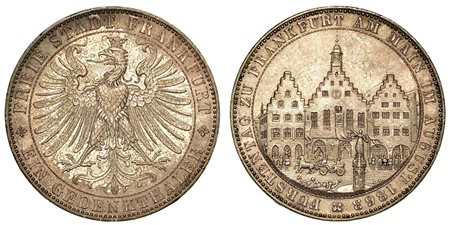 GERMANIA - FRANKFURT AM MAIN. Free City., Thaler 1863.