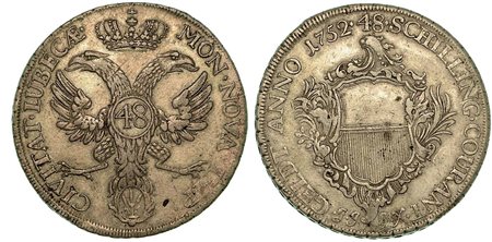 GERMANIA - LUBECK., Lubecca Stadt Thaler (48 Schilling) 1752.