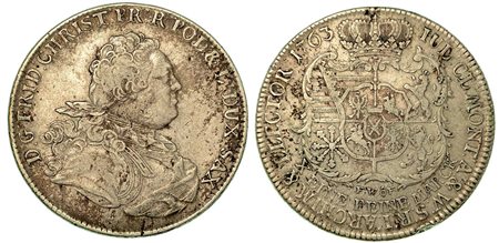 GERMANIA - SAXONY ALBERTINE. Friedrich Christian., Thaler 1763.