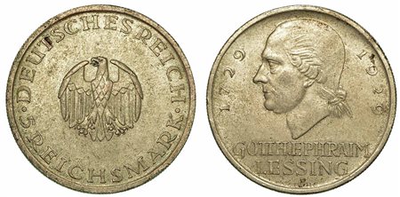 GERMANIA - REPUBBLICA DI WEIMAR, 1919-1933., 5 Reichsmark 1929F.