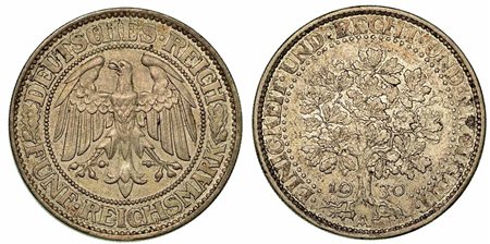 GERMANIA - REPUBBLICA DI WEIMAR, 1919-1933., 5 Reichsmark 1930A.