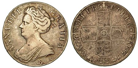 GRAN BRETAGNA. Anne, 1702-1714., AR Crown 1707.