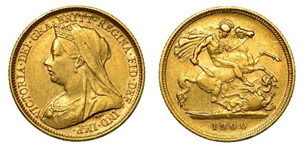 GRAN BRETAGNA. Victoria, 1837-1901., 1/2 Sovereign 1900, zecca di Sydney.