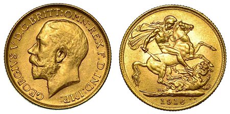 GRAN BRETAGNA. George V, 1910-1936., Sovereign 1916, zecca di Londra.