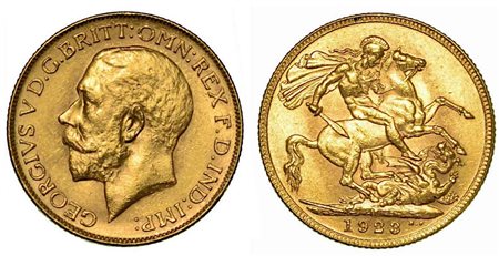 GRAN BRETAGNA. George V, 1910-1936., Sovereign 1923, zecca di Melbourne.