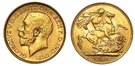 GRAN BRETAGNA. George V, 1910-1936., Sovereign 1926, zecca di Melbourne.