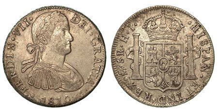 MESSICO. Fernando VII, 1808-1833., 8 Reales 1810, zecca di Città del Messico.