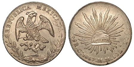 MESSICO. Repubblica Messicana., 8 Reales 1887, zecca di Chihuahua.