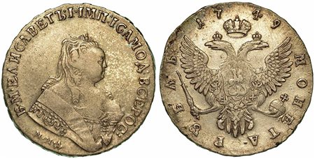 RUSSIA. Elizaveta I, 1741-1762., Rublo 1749.