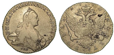 RUSSIA. Katerina II, 1762-1796., Rublo 1770.