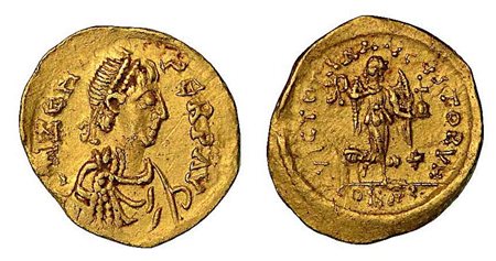 TURCHIA - IMPERO ROMANO D'ORIENTE. Costantinopoli. Zeno, 474-491., Tremisse.