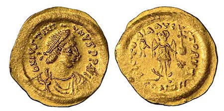 TURCHIA - IMPERO BIZANTINO. Costantinopoli. Giustiniano, 527-565., Tremisse.