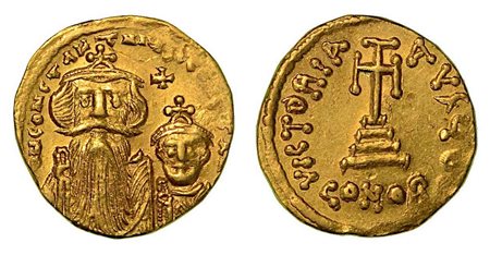 TURCHIA - IMPERO BIZANTINO. Costantinopoli. Costante II, 641-668., Solido.